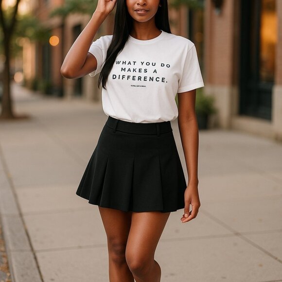 SOUL HONEY What You Do Makes A Difference Quote Short Sleeve Graphic Tee L Large - Picture 2 of 13